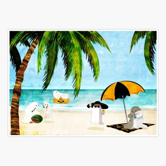 Happy Summerween Spooky Art Vinyl Decal Sticker