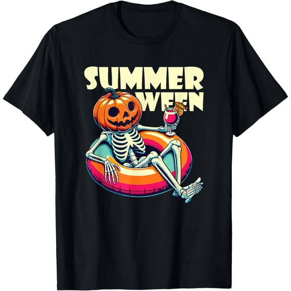 Happy Summerween Summer Halloween Ghost Float Unisex T-Shirt