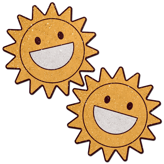 Happy Sun Pasties Sparkling Smiling Sunshine Nipple Covers by Pastease