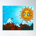 thumbnail image 1 of Happy Sun Poster Wall Art, Modern Wall Decor For Living Room Bedroom, 16x24 UNFRAMED, 1 of 3