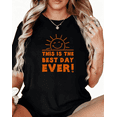 thumbnail image 1 of Happy Sun Quote Print Tshirt Graphic Tees Best Day Positive Shirts Black S-5XL Tops, 1 of 5