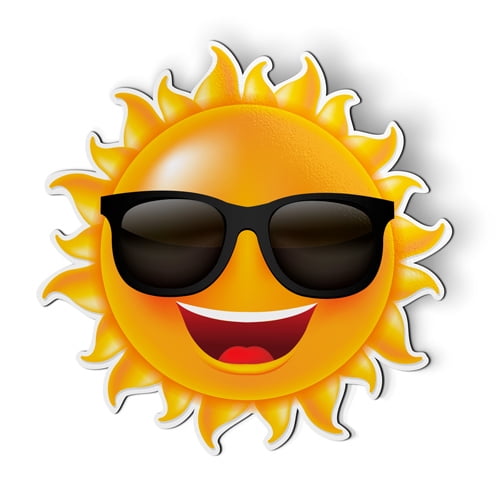 Happy Sun Smiling Sunglasses - 5" Magnet for Car Locker Refrigerator