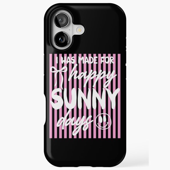 Happy Sunny Days Retro Script Smiley Face Summer Vibe Phone Case 17 to 11 Pro Max