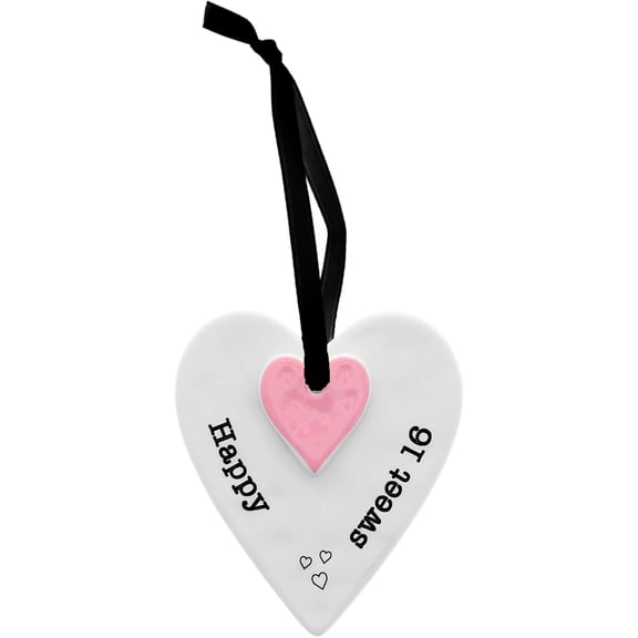 Happy Sweet 16 - 3" Ceramic Keepsake Heart Plaque