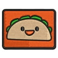 thumbnail image 1 of Happy Taco Doodle Applique Multi-Color Embroidered Iron-On Patch - 3 Inch Medium, 1 of 5