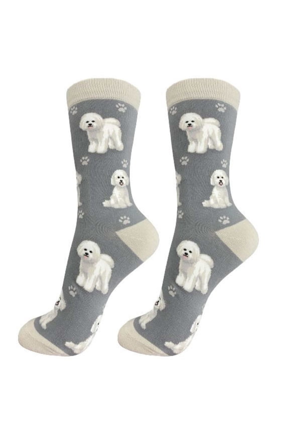 Happy Tails Bichon Frise Dog Lover Colored Socks - One Size Fits Most