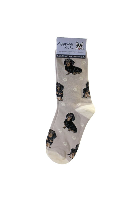 Happy Tails Black Dachshund Dog Lover Socks - One Size Fits Most