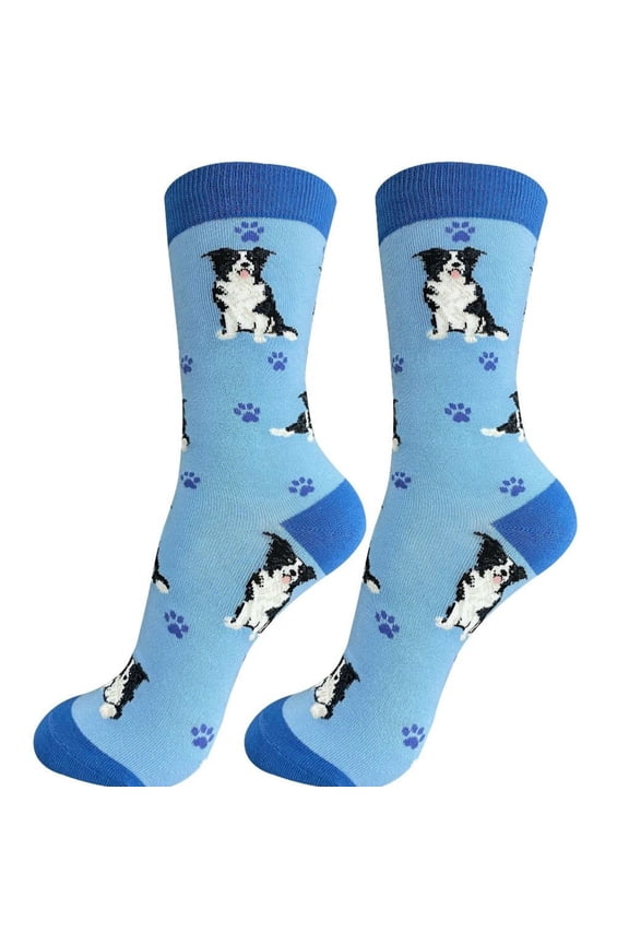 Happy Tails Border Collie Dog Lover Socks - One Size Fits Most