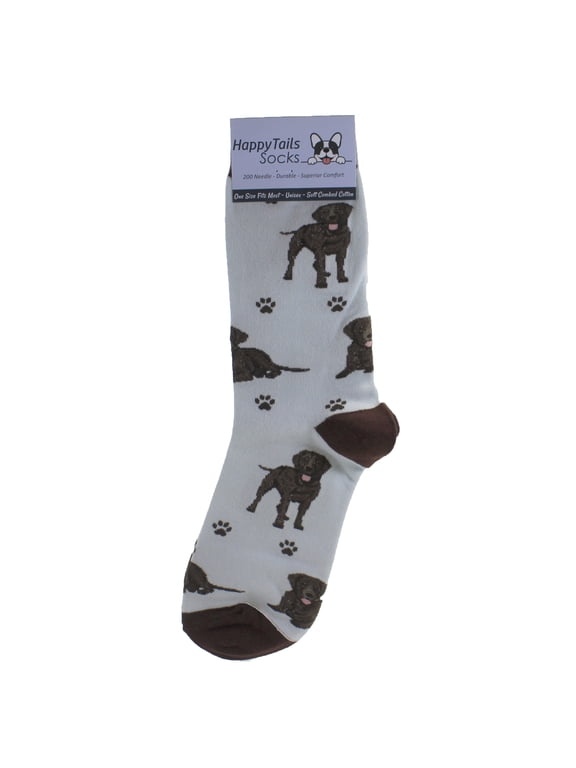 Happy Tails Chocolate Labrador Dog Lover Colored Socks - One Size Fits Most