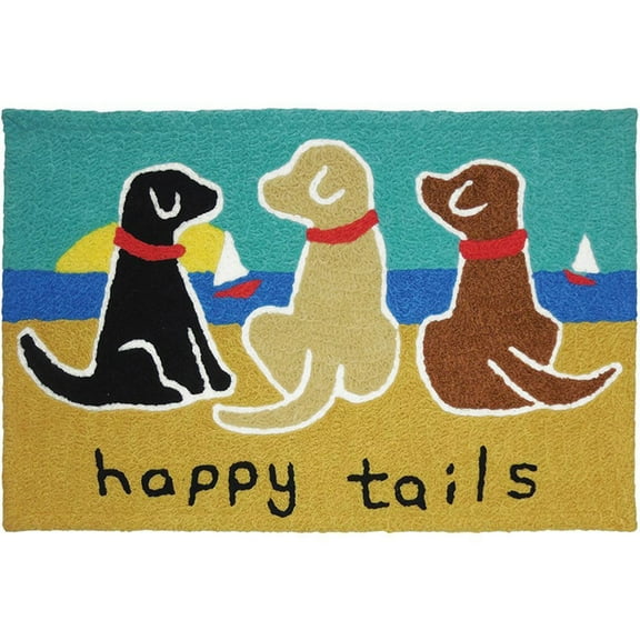Jellybean Happy Tails Rug  20"x30" Washable Dog-Themed Accent Mat