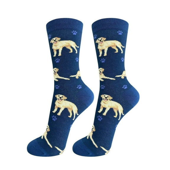 Happy Tails Yellow Labrador Dog Lover Colored Socks - One Size Fits Most