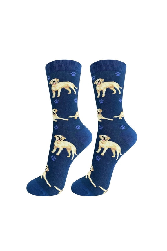 Happy Tails Yellow Labrador Dog Lover Colored Socks - One Size Fits Most