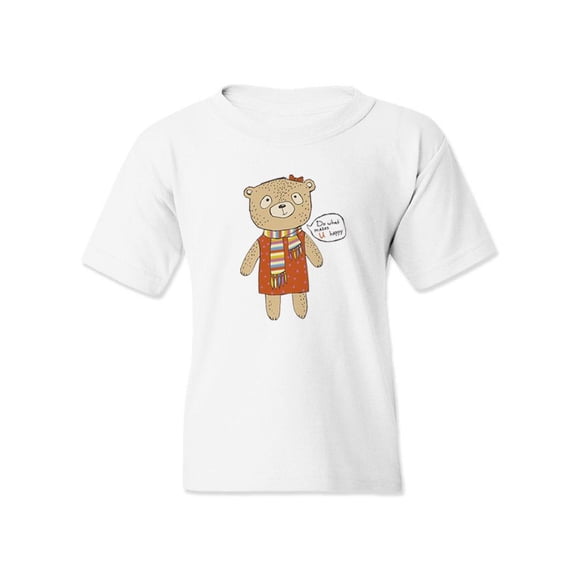 Happy Teddy Bear T-Shirt Juniors -Image by Shutterstock,  Large