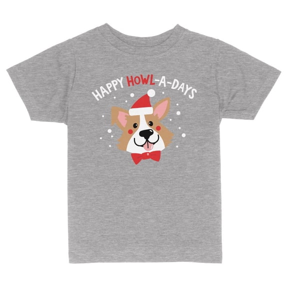 Happy TeesAndTankYou Howladays Christmas Toddler Kids T-Shirt 2T Heather Grey