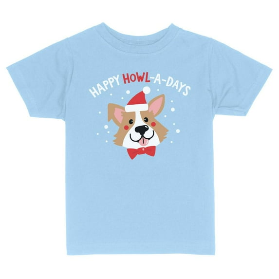 Happy TeesAndTankYou Howladays Christmas Toddler Kids T-Shirt 2T Light Blue