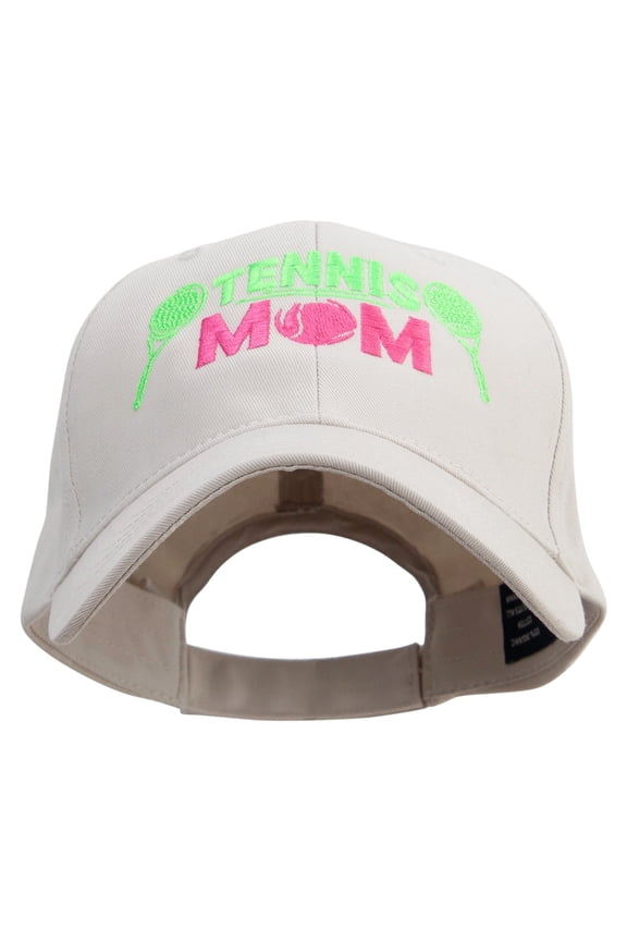 Happy Tennis Mom Embroidered Low Profile Organic Cotton Cap - Stone OSFM
