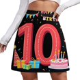 thumbnail image 1 of Happy Tenth Birthday Celebration Image Women's High Waist Skirt Stretchy Casual Mini Skirt, 1 of 8