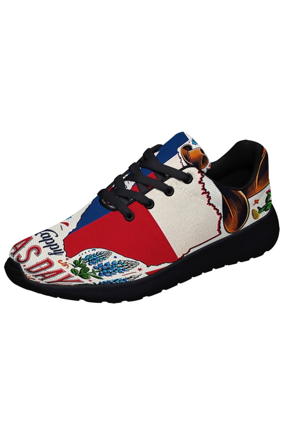 Happy Texas Day Texas Lone Str Stte Shoes Sneakers Black Size 9