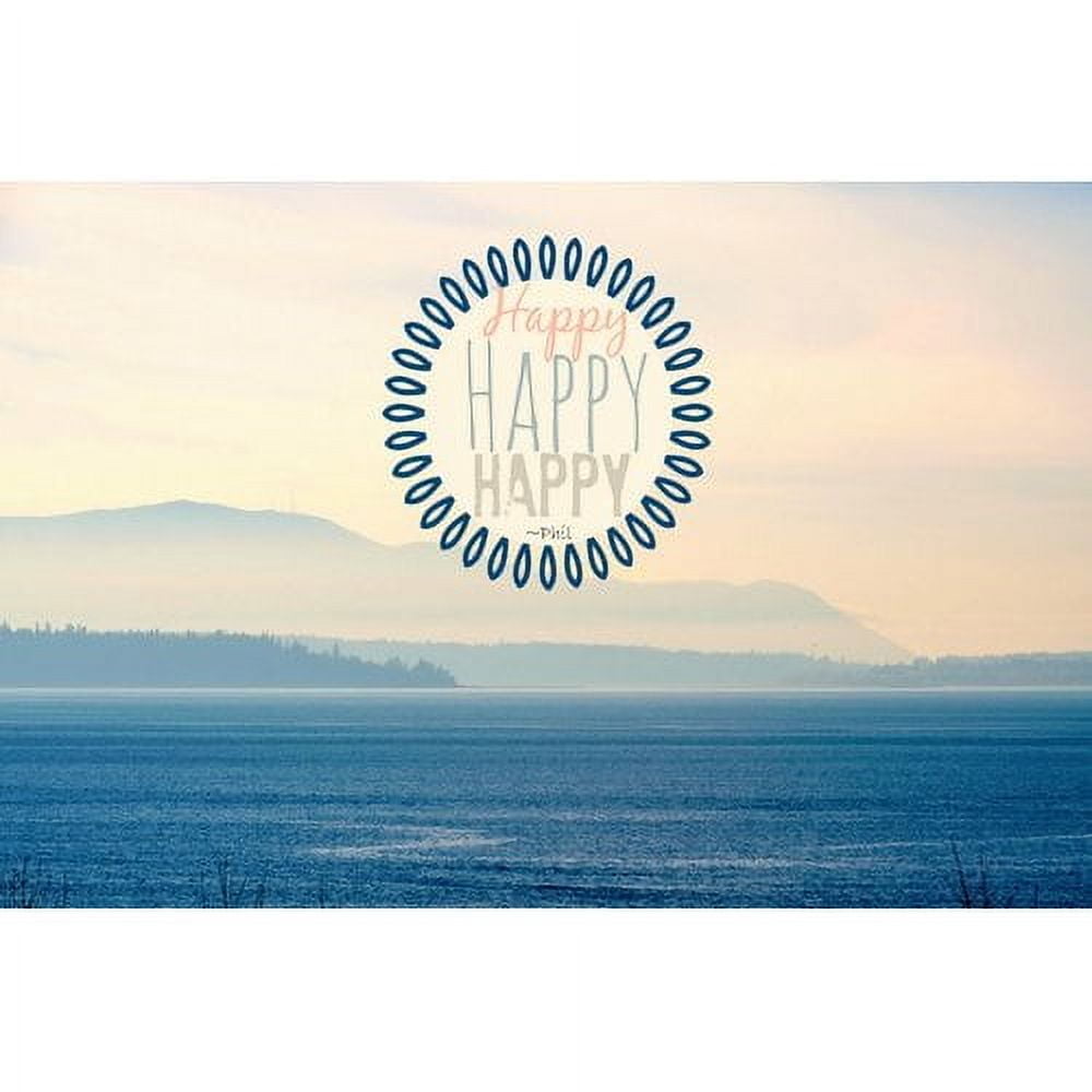 "Happy Text" Painting Print on Wrapped Canvas