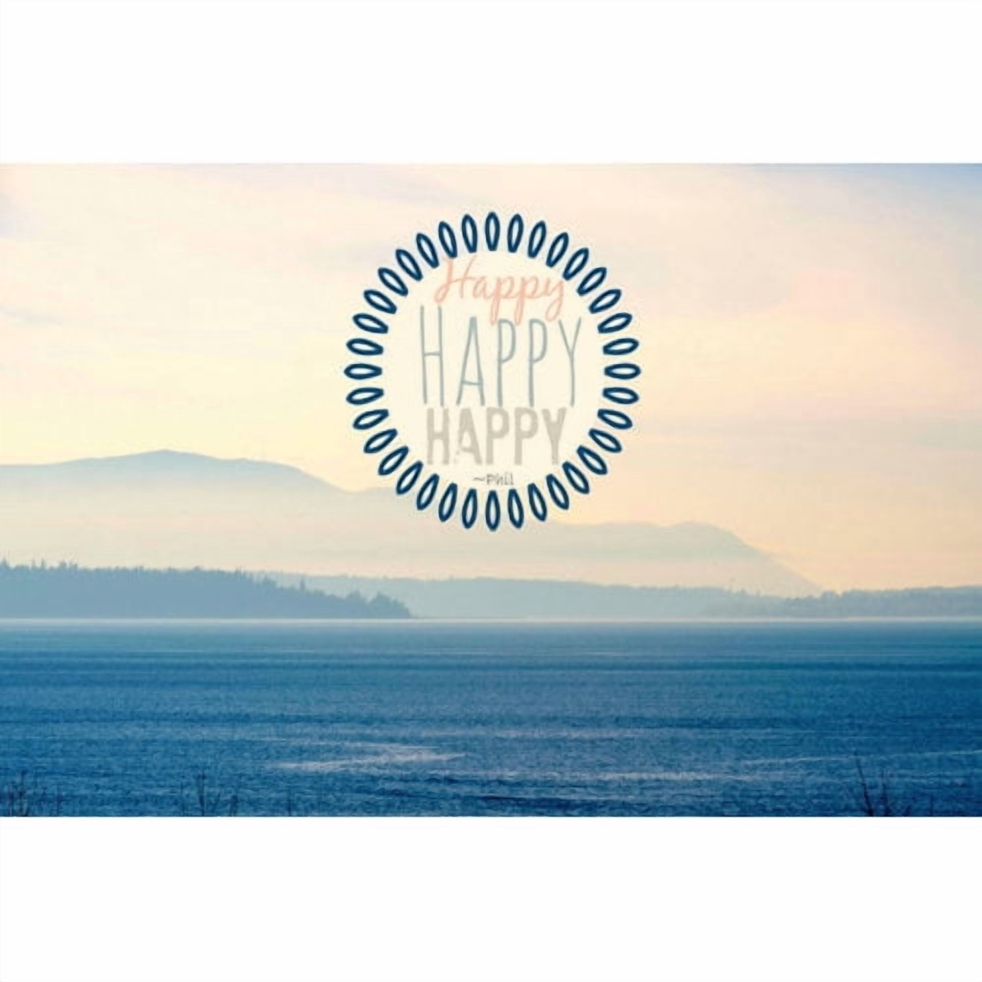 "Happy Text" Painting Print on Wrapped Canvas