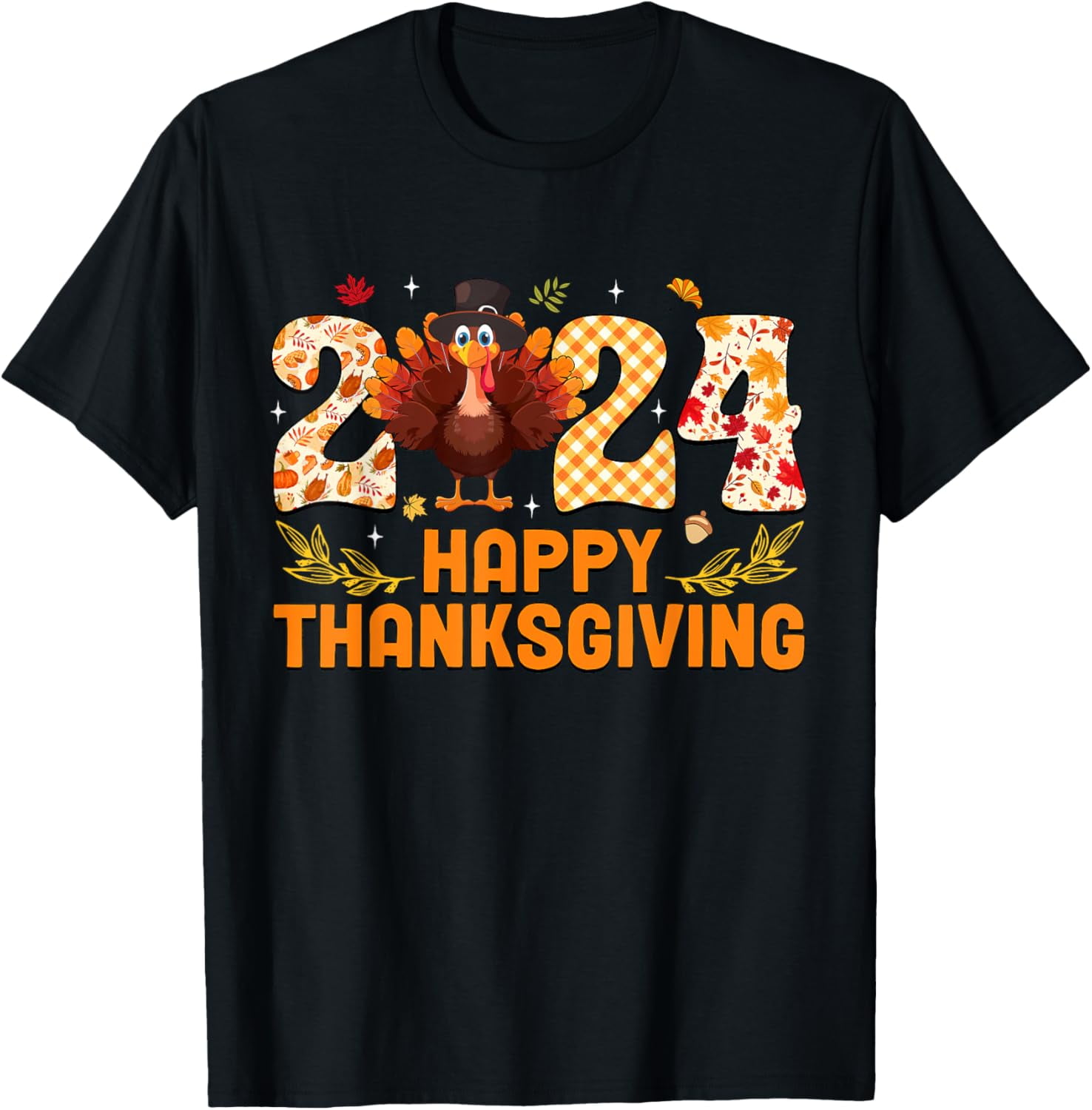 Happy Thanksgiving 2024 Family Thanksgiving Turkey Matching Cotton T
