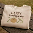 thumbnail image 1 of Happy Thanksgiving 2025 Embroidered Shirt – Fall Pumpkin T-Shirt, Sweatshirt, Hoodie – Autumn Holiday Outfit for Men & Women, 1 of 5