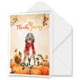 thumbnail image 1 of Happy Thanksgiving Afghan Hound with Turkey Pumpkins Autumn Vibes 5x7in Folded Greeting Card Dog Lover Single Note Card with Envelope - 12018, 1 of 5