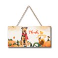 thumbnail image 1 of Happy Thanksgiving Airedale Terrier with Turkey Pumpkins Autumn Vibes Landscape Wood Sign Dale Waterside Dog Lover Hanging Wall Home Decor - 12018, 1 of 5