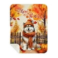 thumbnail image 1 of Happy Thanksgiving Alaskan Malamute Give Thanks Fall Beanie Scarf Welcome Cozy Sherpa Blanket Alaska Mal Dog Lovers Gifts Warm Soft Throw Blanket - 00020, 1 of 5