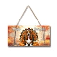 thumbnail image 1 of Happy Thanksgiving Basset Hound Turkey Costume Pumpkins Autumn Leaves Landscape Wood Sign Bassets Dog Breed Lovers Gifts Idea Hanging Wall Home Decor - 130144, 1 of 5
