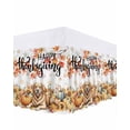 thumbnail image 1 of Happy Thanksgiving Bed Skirt King Size 16 Inch Drop, Dog Sunflower Pumpkin Fall Maple Leaf Wrap Around Dust Ruffle Bedskirts, Wrinkle & Fade Resistant Easy Fit Bedskirt with Adjustable Elastic, 1 of 8