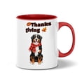 thumbnail image 1 of Happy Thanksgiving Bernese Mountain Dog with Turkey Pumpkins Autumn Vibes 11oz Accent Two-tone Mug Berner Lover Gifts Coffee Tea Cup - 12018, 1 of 5