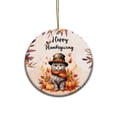 thumbnail image 1 of Happy Thanksgiving British Shorthair Welcome Thankful Fall Autumn Pumpkin Ceramic Round Ornament Cat Lover Kitten Owner Gifts Home Tree Decor - 02021, 1 of 5