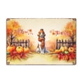 thumbnail image 1 of Happy Thanksgiving Brittany Spaniel Give Thanks Fall Beanie Scarf Welcome Horizontal Metal Aluminum Sign Brittany Dog Lover Gifts Idea Wall Art Home Decor - 00020, 1 of 5