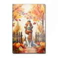 thumbnail image 1 of Happy Thanksgiving Brittany Spaniel Give Thanks Fall Beanie Scarf Welcome Vertical Metal Aluminum Sign Brittany Dog Lover Gifts Idea Wall Art Home Decor - 00020, 1 of 5