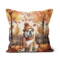 thumbnail image 1 of Happy Thanksgiving Bulldog Give Thanks Fall Beanie Scarf Welcome Pillow Cushion Double Sided Dog Lover Gifts Idea Throw Pillow - 00020, 1 of 4