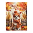 thumbnail image 1 of Happy Thanksgiving Chihuahua Give Thanks Fall Beanie Scarf Welcome Cozy Fleece Blanket Dog Lover Gifts Idea Warm Soft Throw Blanket - 00020, 1 of 5