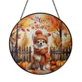 thumbnail image 1 of Happy Thanksgiving Chihuahua Give Thanks Fall Beanie Scarf Welcome Stained Glass Suncatcher Dog Lover Gifts Idea Window Hanging Sign Decor - 00020, 1 of 5