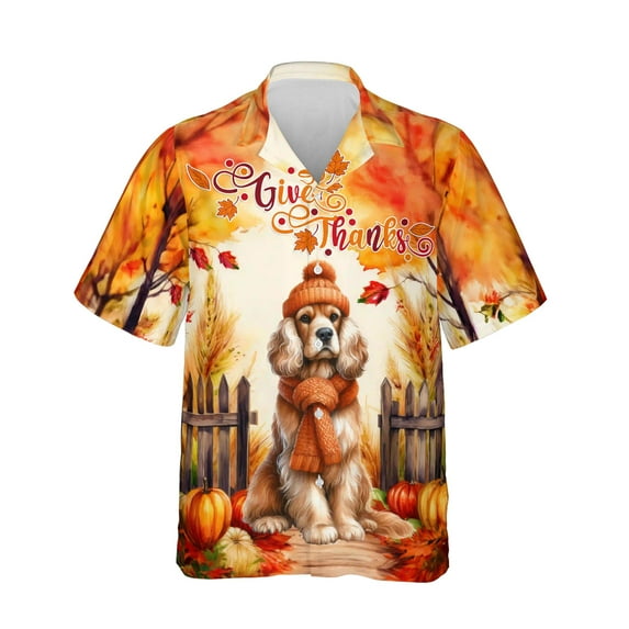 Happy Thanksgiving Cocker Spaniel Give Thanks Fall Beanie Scarf Welcome Hawaiian Shirt Breathable Summer Unisex Merch Cockers Dog Lover Gifts - 00020