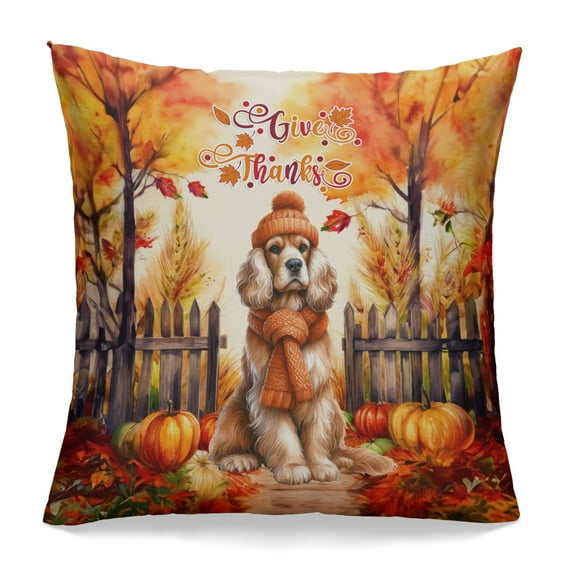 Happy Thanksgiving Cocker Spaniel Give Thanks Fall Beanie Scarf Welcome Pillowcase Double Sided Cockers Dog Lover Gifts Pillow Case Covers - 00020