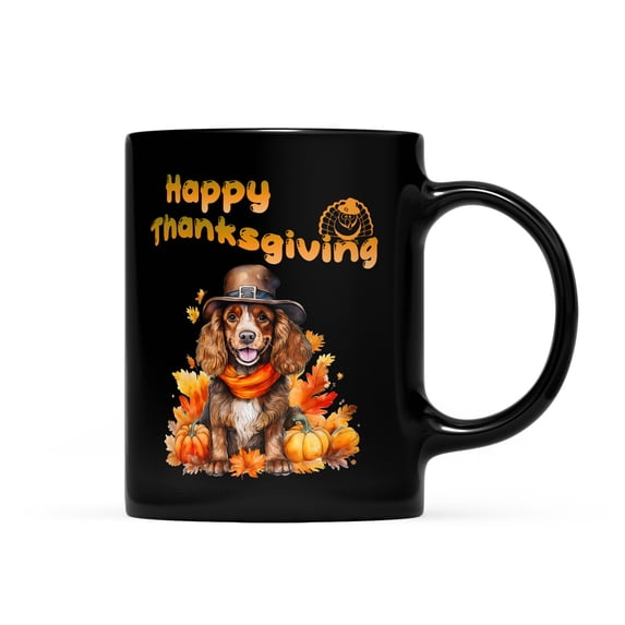Happy Thanksgiving Cocker Spaniel Welcome Thankful Fall Autumn Pumpkin Mug Cockers Dog Lover Gifts Coffee Tea Cup - 02021