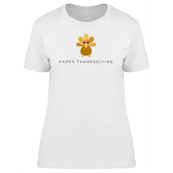Happy Thanksgiving Cute Peafowl T-Shirt Women -Image by Shutterstock, Female Medium