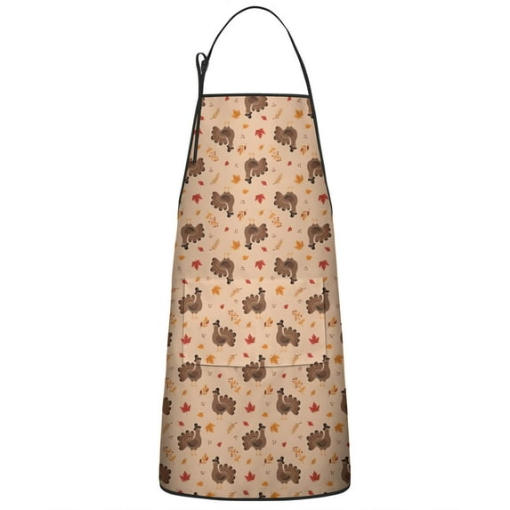 Happy Thanksgiving Day Apron-Garden Aprons for Women with Pockets-Cotton Linen Waterproof Kitchen Cooking Gardening Aprons Adjustable for Kitchen,Cooking,BBQ and Salon 33"x27"