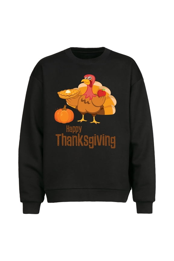 Happy Thanksgiving Day Design Sweatshirts for Men Long Sleeve Crew Neck Men,Sizes S-2XL