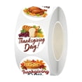 thumbnail image 1 of Happy Thanksgiving Day Stickers Roll, 1Inch 500 Pcs Fall Leaf Pumpkin Turkey Harvests Design Round Decals For Holiday Party Goodie Bags Gift Cards Decoration, 1 of 5