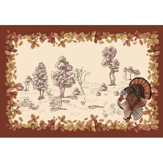 Happy Thanksgiving Day Turkey Fall Placemat Set of 4 Table Mat,Autumn Harvest Table Mats Placemats 12x18 in for Dining Home Kitchen Decor Indoor