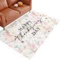 thumbnail image 1 of Happy Thanksgiving Day Washable Area Rug 3 x 5 ft Rustic Minimalist Pink Green Pumpkin Leaf Soft Non‑Slip Rugs Stain Repellent Indoor Mats for Entry Foyer, Apartment Living Corner Dining Nook, 1 of 9