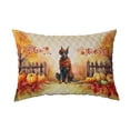 thumbnail image 1 of Happy Thanksgiving Doberman Pinscher Give Thanks Fall Beanie Scarf Welcome Quilt Pillowcase Doberman Dog Lover Gifts Throw Pillow Cover Bed Home Decor - 00020, 1 of 5