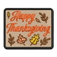 thumbnail image 1 of Happy Thanksgiving Fall Leaves Applique Multi-Color Embroidered Hook & Loop Patch - 2.5 Inch Small, 1 of 5