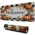 thumbnail image 1 of Happy Thanksgiving Fall Pumpkin Large Gaming Mouse Pad Extended Mouse Pads with Stitched Edges, Non-Slip Base, Water Resist Keyboard Pad for Gamer, Office & Home, 31.5 X 11.8 in, 1 of 7